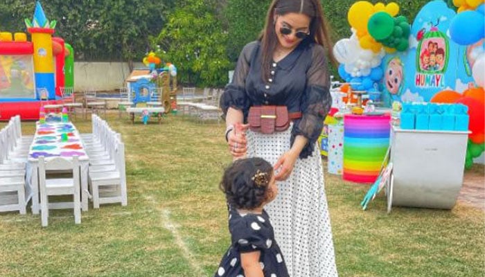 Aiman Khan twins with daughter Amal in designer polkadot outfits