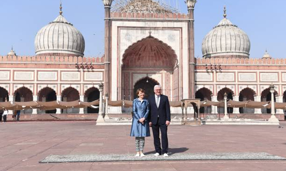 جرمن صدر کا دہلی کی تاریخی جامع مسجد کا دورہ
