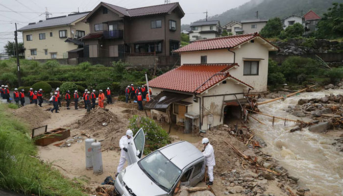 جاپان: بارش و لینڈ سلائیڈنگ سے شدید تباہی، ہلاکتیں 110ہوگئیں