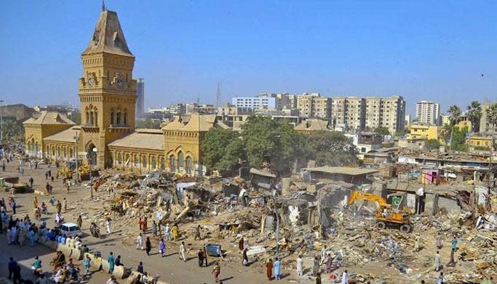 کراچی کے دیگر علاقوں میں بھی انسداد تجاوزات مہم کا آغاز