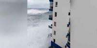 Giant Wave Hit The Balconies Of A Building In Tenerife