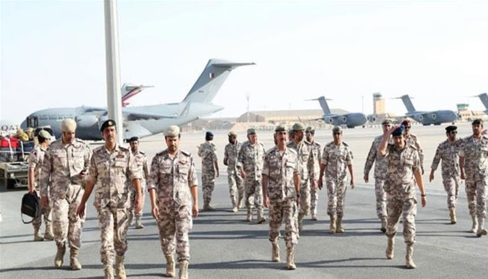 قطری فوجی دستہ سعودی عرب پہنچ گیا
