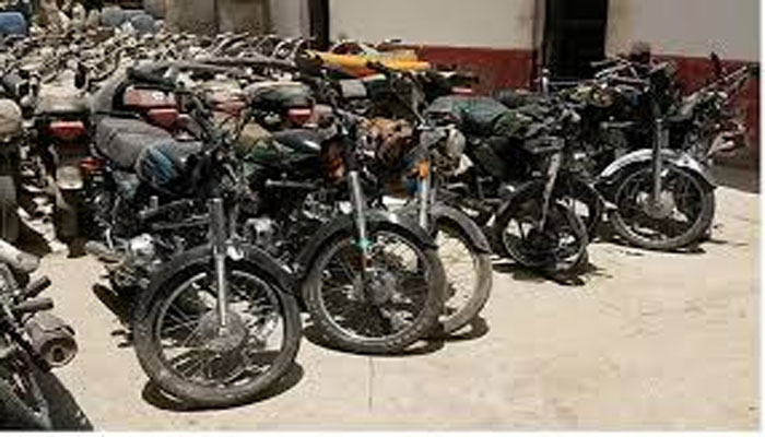 رینجرز کی کارروائی، مختلف علاقوں سے 50 مسروقہ موٹر سائیکلیں برآمد