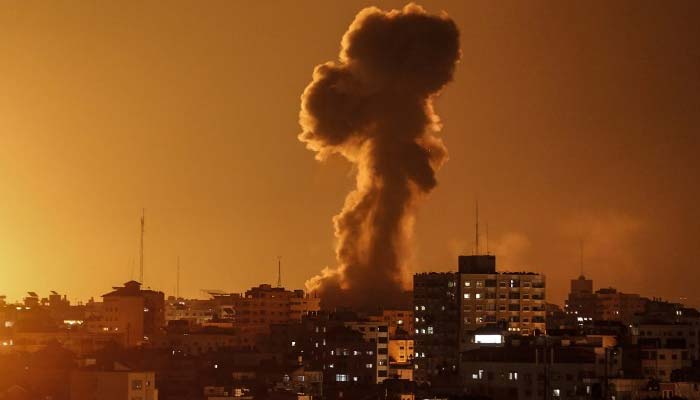 اسرائیلی جیٹ طیاروں کی حماس کے ٹھکانوں پر بمباری 
