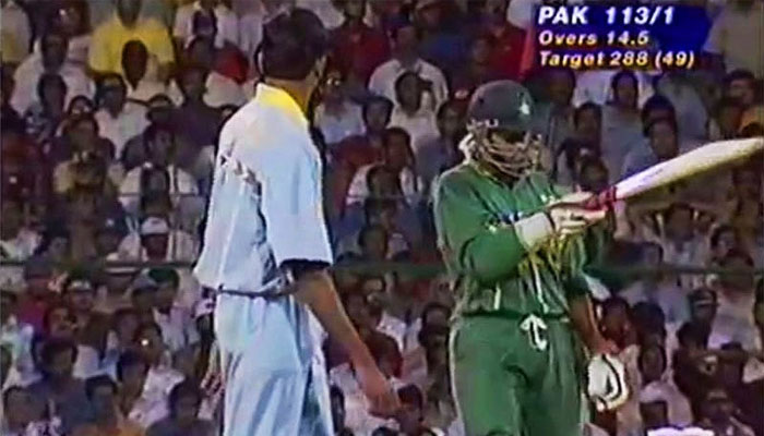 عالمی کپ 1996،پاک بھارت میچ کا انتہائی زیر بحث لمحہ 