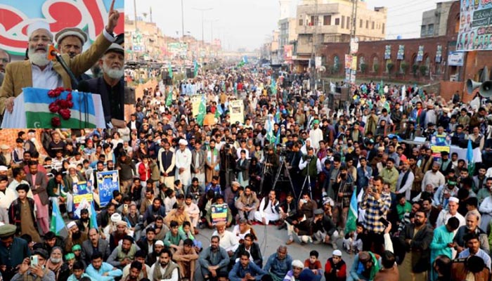 جماعت اسلامی کا شیخوپورہ میں دھرنا، مہنگائی کی انتہا، وزیراعظم کے گرد لوگ خوش، 22 کروڑ عوام رو رہے ہیں، سراج الحق