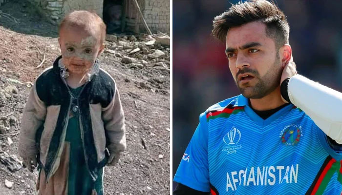 کرکٹر راشد خان کی افغان زلزلہ متاثرین کیلئے امداد، متاثرہ بچی کی تصویر شیئر کردی