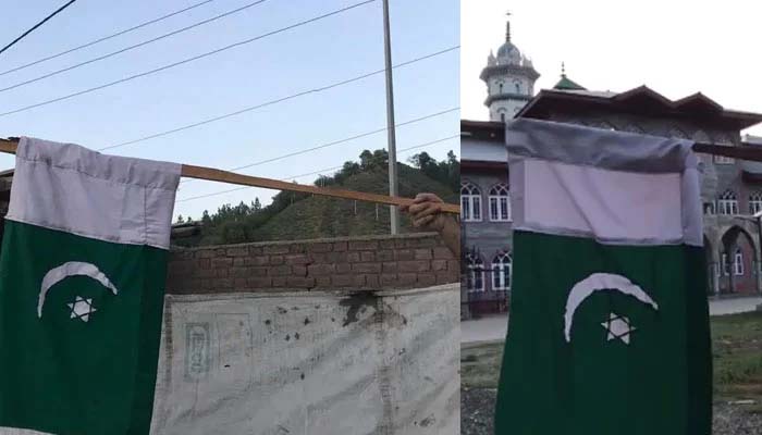 مقبوضہ کشمیر، یوم آزادی پر پاکستانی پرچم لہرا دیئے گئے