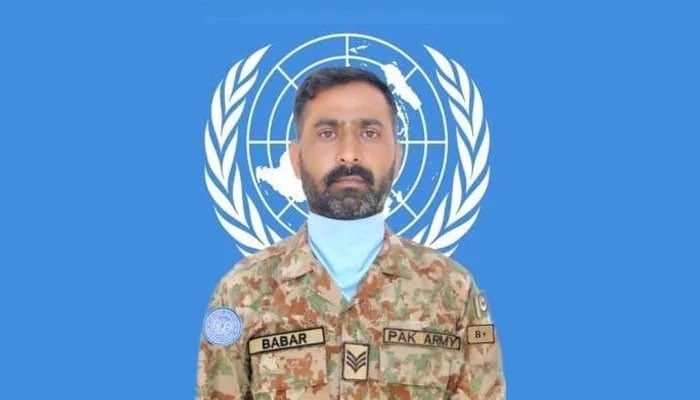 اقوام متحدہ امن مشن میں شامل پاک فوج کے حوالدار بابر صدیق شہید