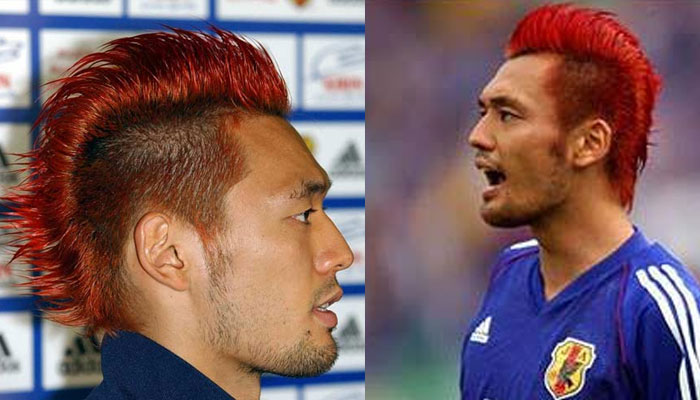 چوتھا ورلڈ کپ کھیلنے والے جاپانی فٹبالر کے بالوں کا سرخ رنگ قطر میں مقبول