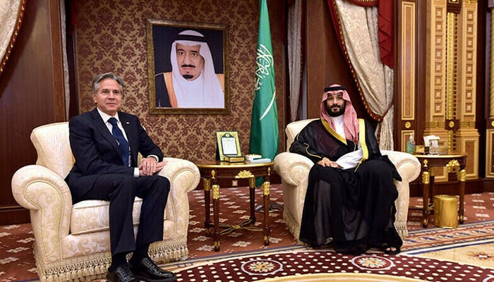 سعودی ولی عہد سے امریکی وزیر خارجہ کی ملاقات