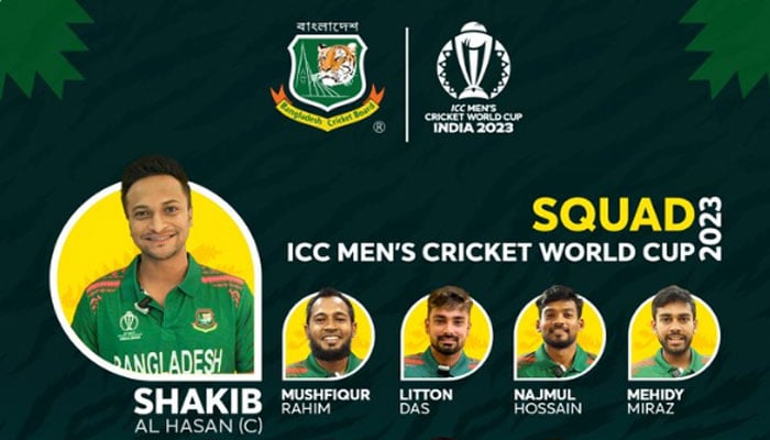 ورلڈ کپ کیلئے بنگلہ دیش کرکٹ ٹیم کا اعلان، تمیم اقبال باہر