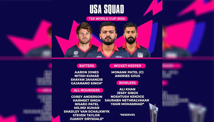 امریکا نے ٹی ٹوئنٹی ورلڈ کپ کے لیے اپنے اسکواڈ کا اعلان کردیا