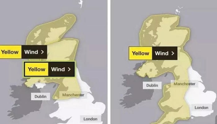 برطانیہ میں کرسمس کی تیاریاں اور تقریبات طوفان سے متاثر ہونے کا خدشہ، یلو وارننگ جاری