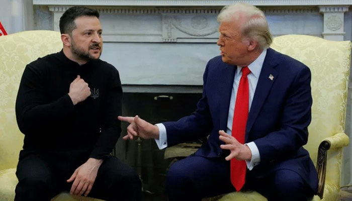 ٹرمپ، زیلنسکی تکرار، عالمی رہنما یوکرین کی حمایت میں بول پڑے، امریکی صدر نے مسخرے کو زوردار تھپڑ مارا، روس