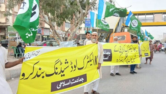 جماعت اسلامی کے تحت کے الیکٹرک آئی بی سیز سمیت 11 مقامات پر احتجاجی مظاہرے