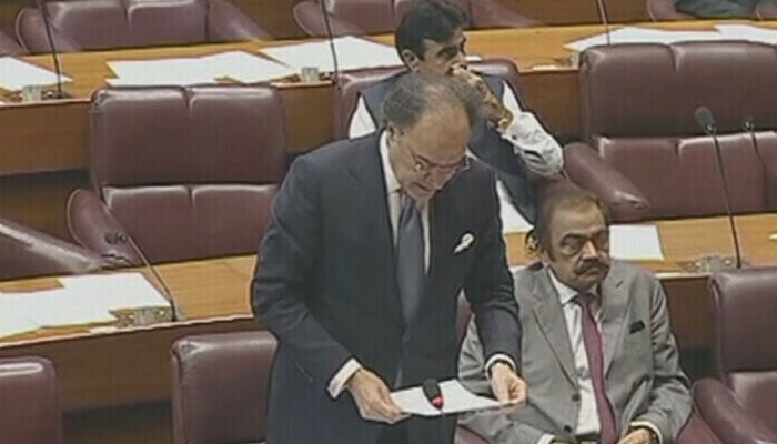 وزیر خزانہ نے 3 مالی سالوں کے اخراجات کے منظور شدہ جدول قومی اسمبلی میں پیش کردئیے