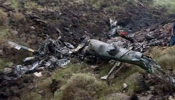 خیبرپختونخوا حکومت کے تباہ شدہ ہیلی کاپٹر کا سامان چوری کرنے کی کوشش، دو ملزمان گرفتار
