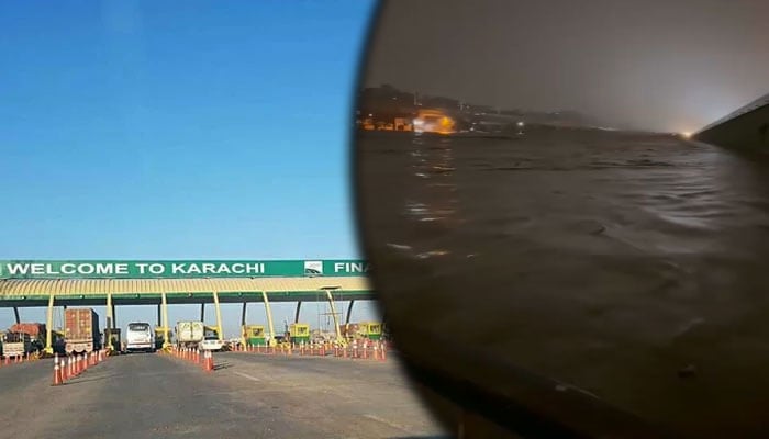 تھڈو ڈیم اوور فلو، M9 موٹروے زیر آب، کراچی، حیدرآباد ٹریفک بند