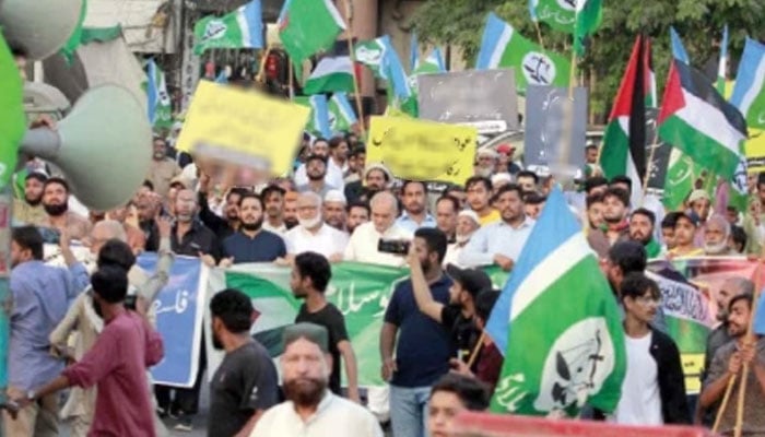 جماعت اسلامی کے تحت آج صبح 11 بجے سڑکوں پر نکل کر احتجاج ہوگا