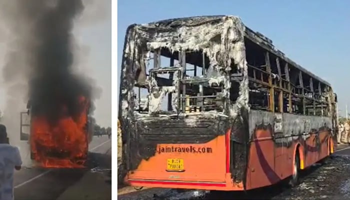 بھارت: بس میں آتشزدگی، 20 مسافر زندہ جل کر ہلاک