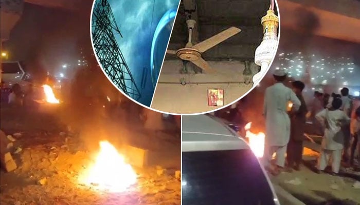 کورنگی بھٹائی کالونی کے مکینوں کا بجلی کی لوڈشیڈنگ کیخلاف احتجاج، ٹریفک جام ہوگیا