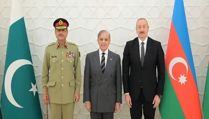 باکو، وزیراعظم کی آذربائیجان کے صدر سے ملاقات، فیلڈ مارشل بھی موجود