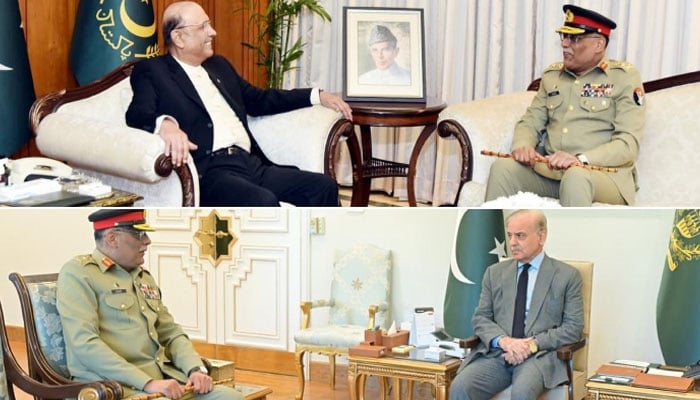 صدر اور وزیراعظم سے چیئرمین جوائنٹ چیفس آف اسٹاف کمیٹی کی الوداعی ملاقات