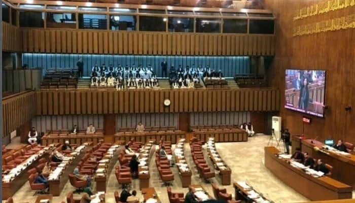 عمران سے ملاقات نہ کرانے پر تحریک انصاف کا سینیٹ میں احتجاج