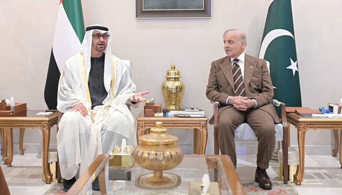 پاک، امارات، وسیع تعاون پر اتفاق، شیخ محمد بن زاید النہیان سے انتہائی خوشگوار اور تعمیری بات چیت ہوئی، وزیراعظم شہباز شریف