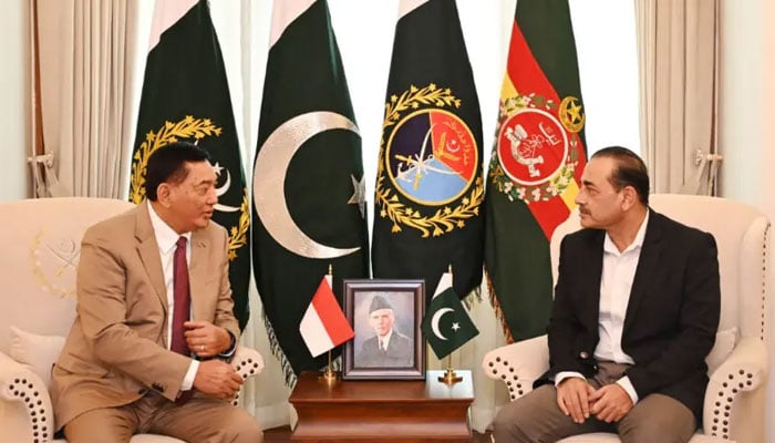 آرمی چیف وچیف آف ڈیفنس فورسز فیلڈ مارشل سید عاصم منیر سے انڈونیشیا کے وزیر دفاع لیفٹیننٹ جنرل (ر) شافری شمس الدین کی ملاقات
