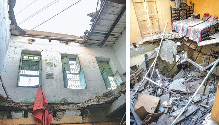 کمہار واڑہ میں گھر کی چھت گر گئی