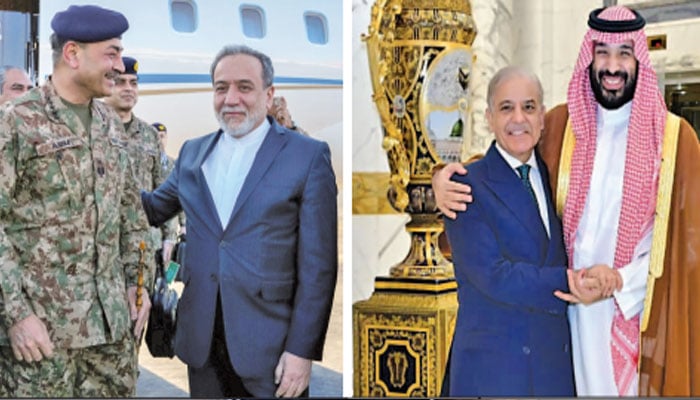 فیلڈ مارشل تہران، وزیراعظم جدہ میں، ایرانی وزیر خارجہ کا عاصم منیر کا ایئرپورٹ پر پُرتپاک استقبال، شہبازشریف کی سعودی ولی عہد محمد بن سلمان سے ملاقات