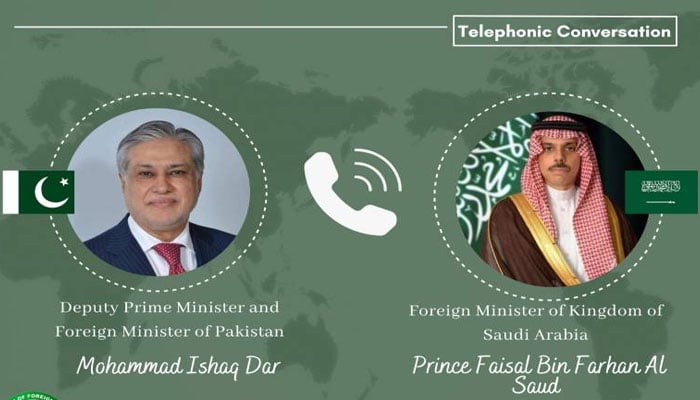 نائب وزیر اعظم اور سعودی وزیر خارجہ کا ٹیلیفونک رابطہ