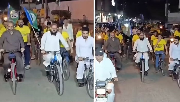 پٹرول لیوی کے خلاف جماعت اسلامی کے تحت احتجاجی سائیکل ریلی نکالی گئی