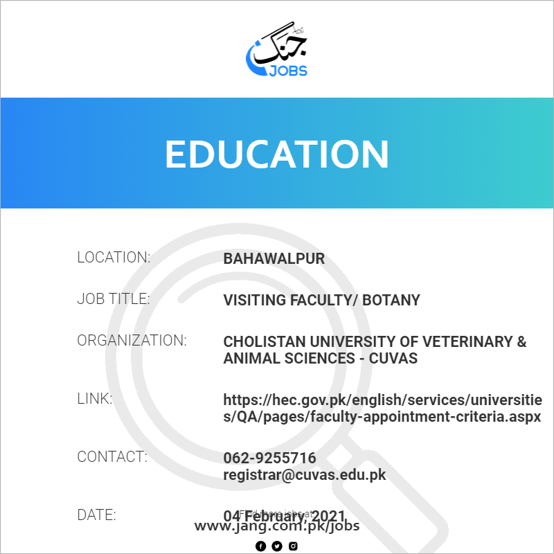 Visiting Faculty/ Botany