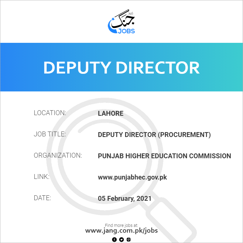 Deputy Director (Procurement)