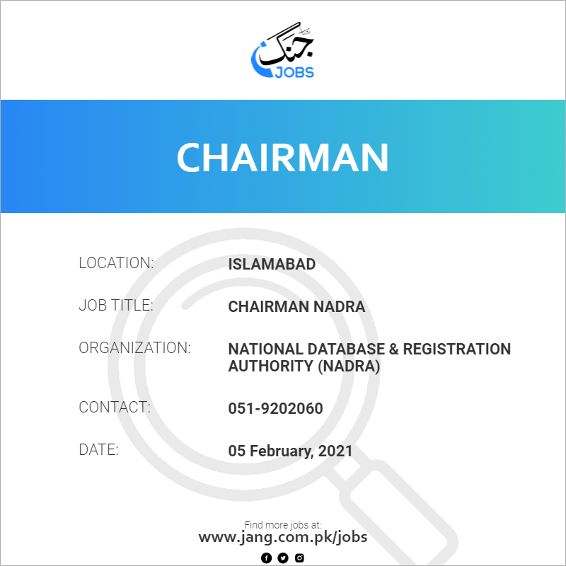 Chairman NADRA