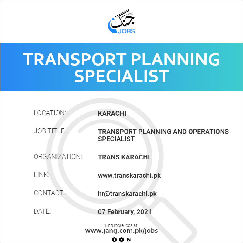 Transport Planning and Operations Specialist