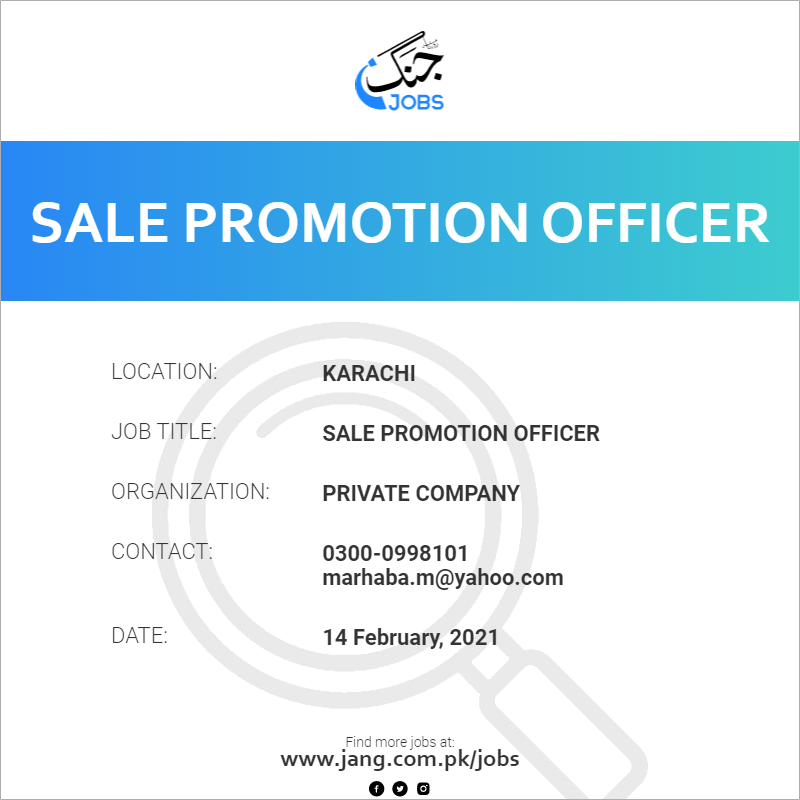 Sale Promotion Officer