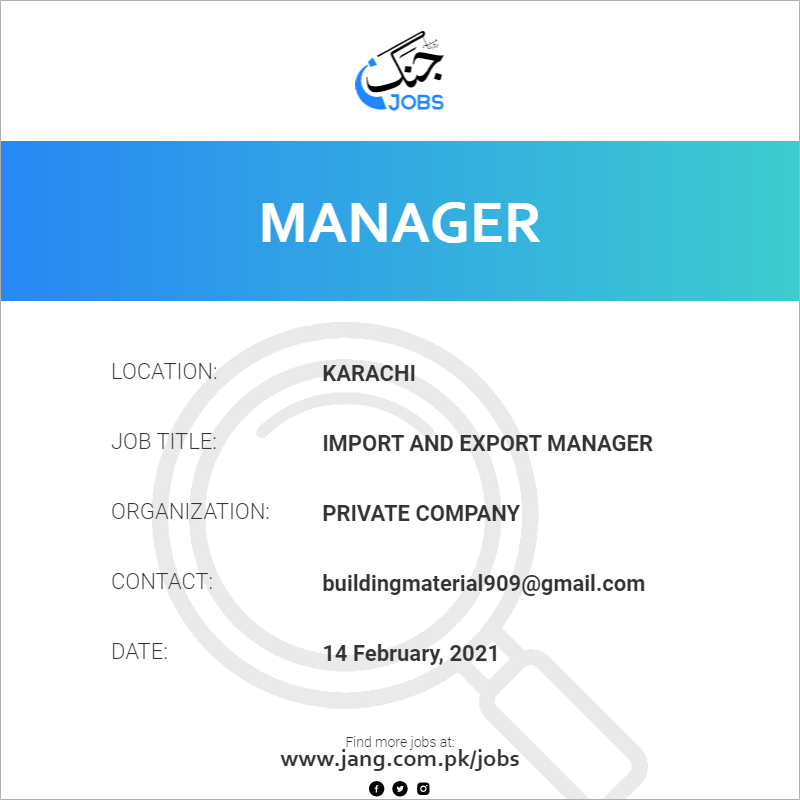 Import and Export Manager