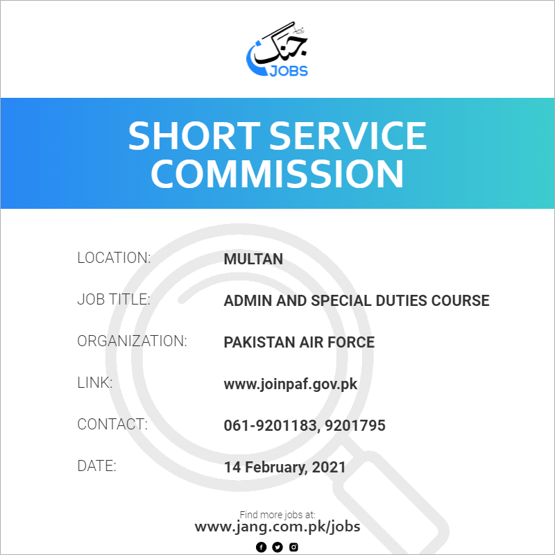 Admin And Special Duties Course