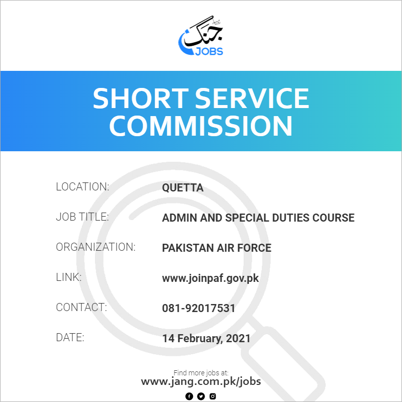 Admin And Special Duties Course