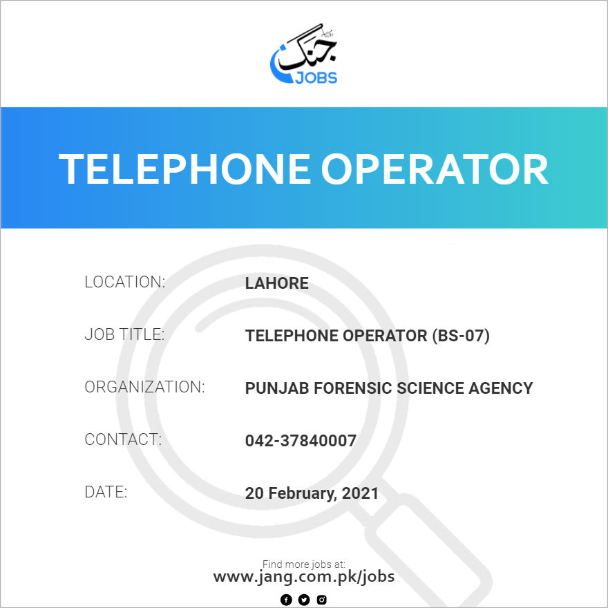 Telephone Operator (BS-07)