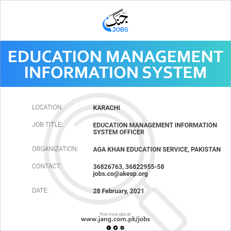 Education Management Information System Officer