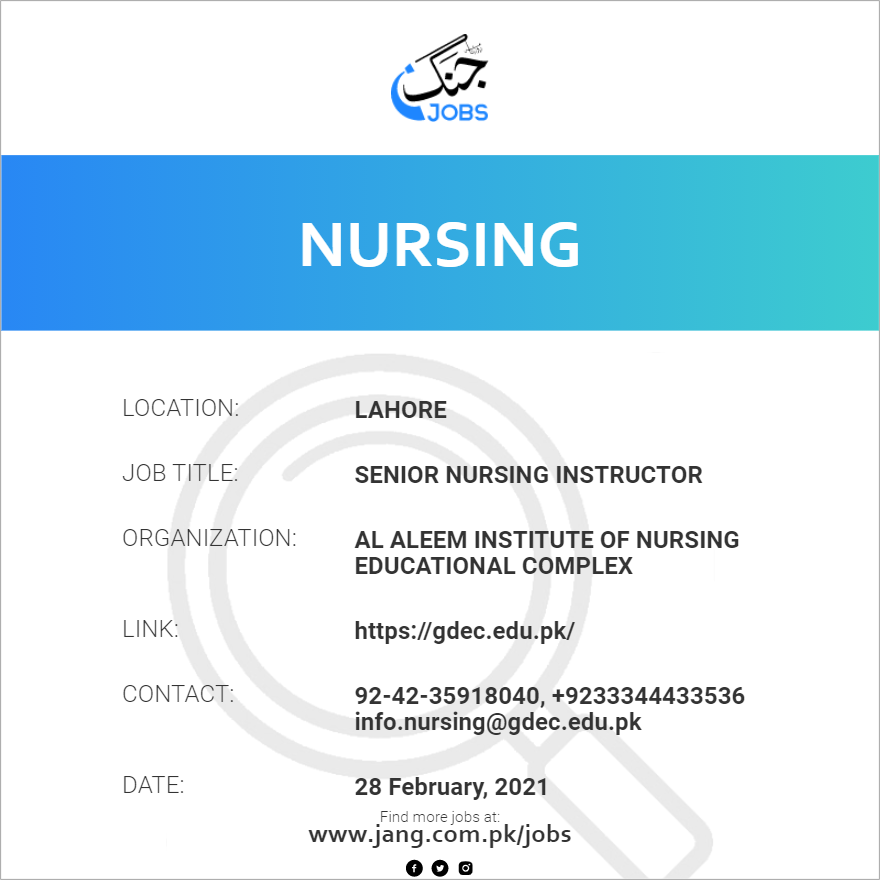 Senior Nursing Instructor
