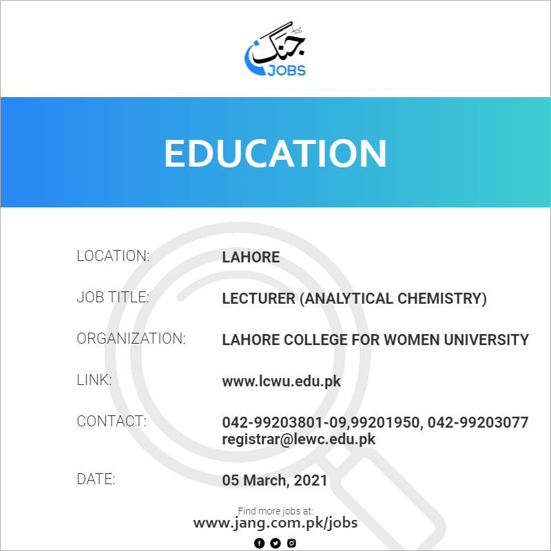 lecturer-analytical-chemistry-job-lahore-college-for-women