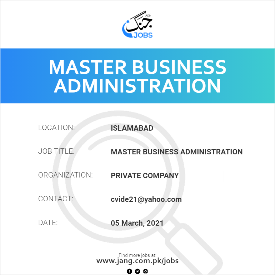 Master Business Administration 