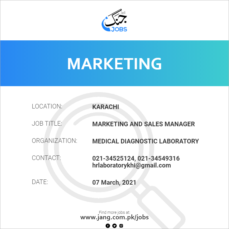 Marketing And Sales Manager