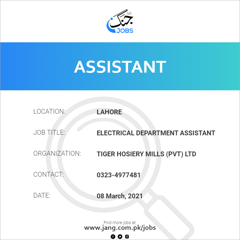 Electrical Department Assistant